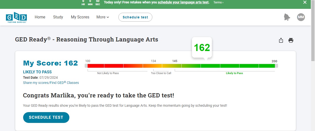 GED Result 1